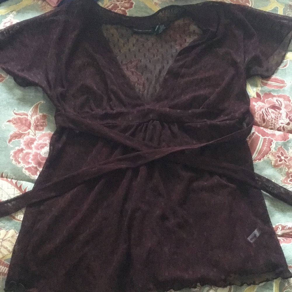 See through maroon top